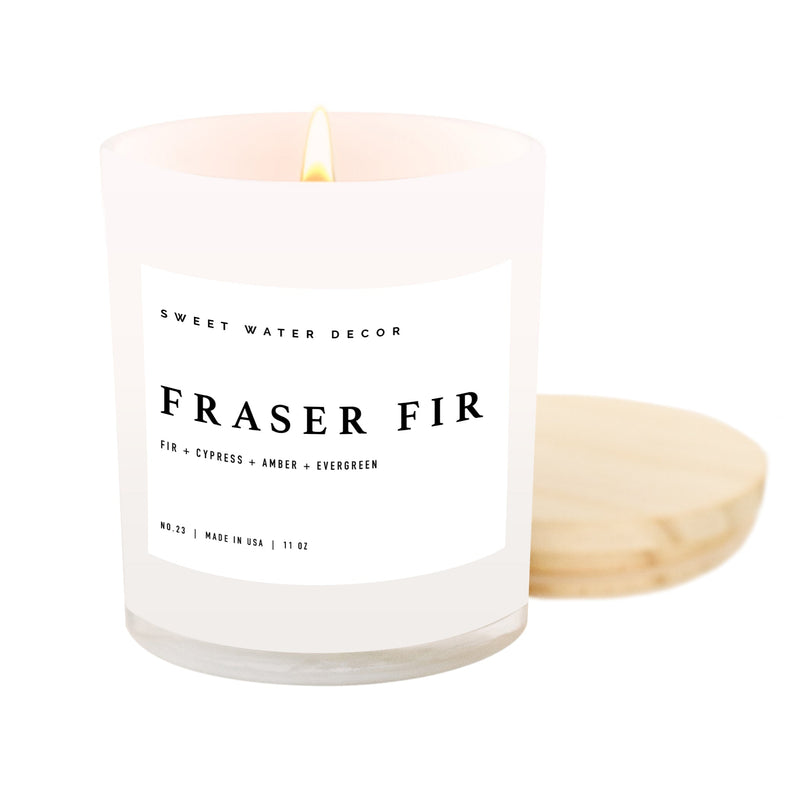 Fraser Fir Soy Candle - White Jar - 11 oz