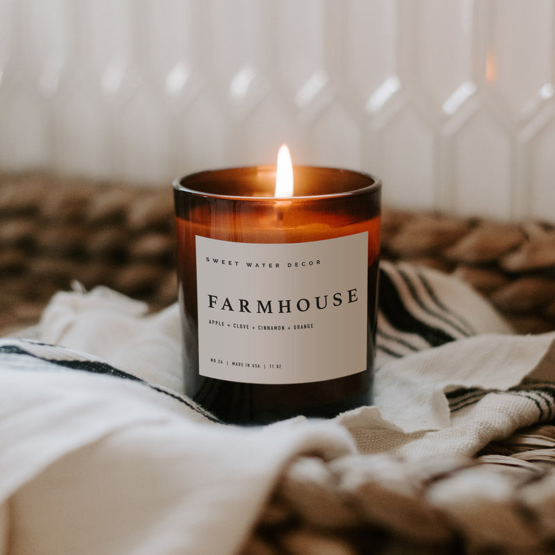 Farmhouse Soy Candle - Amber Jar - 11 oz