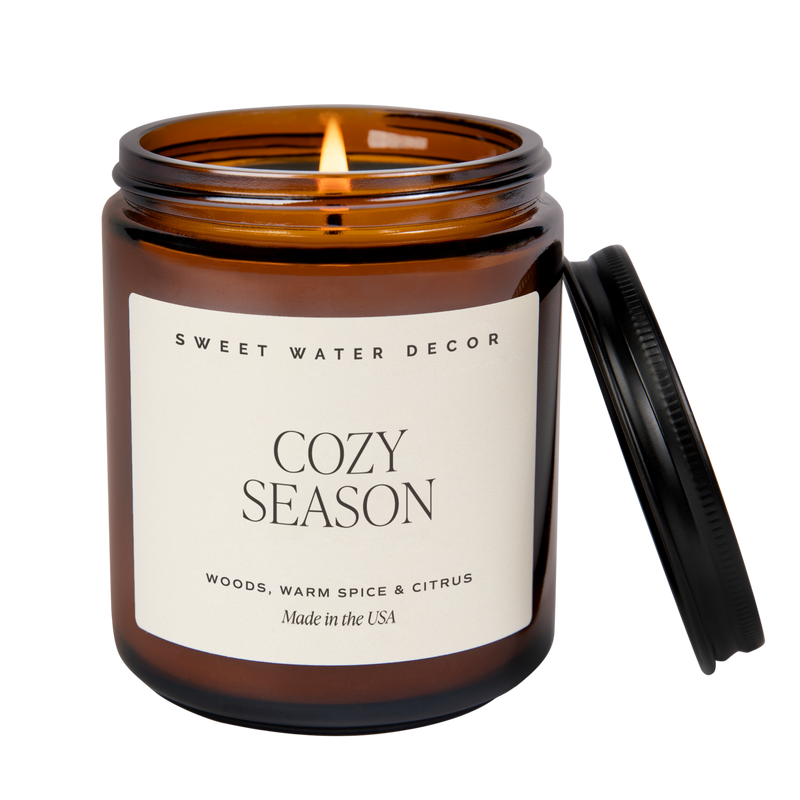 Cozy Season Soy Candle - Amber Jar - 9 oz