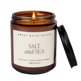 Salt and Sea Soy Candle - Amber Jar - 9 oz