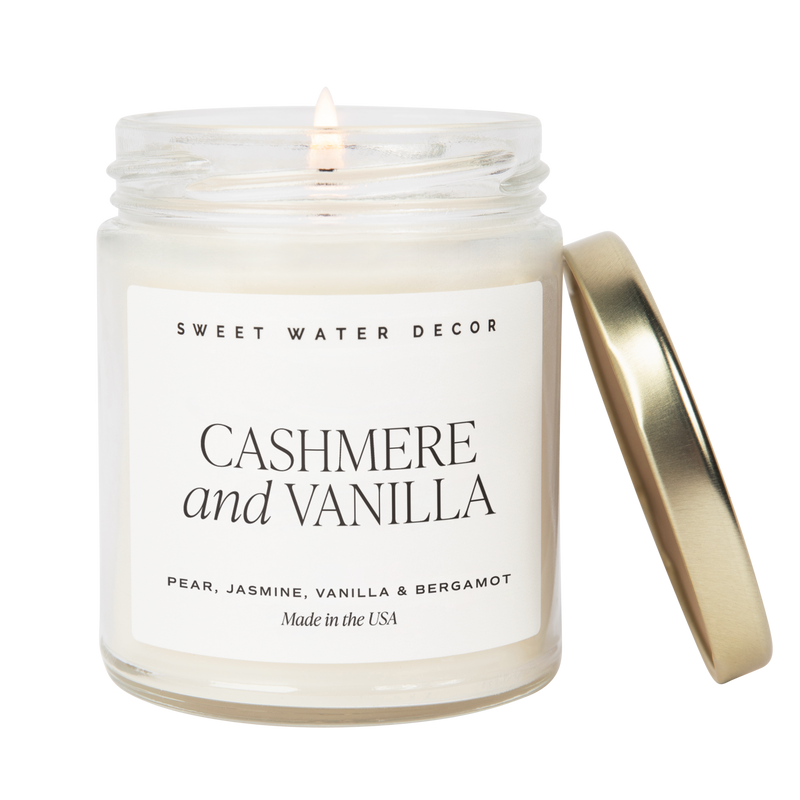 Cashmere and Vanilla Soy Candle - Clear Jar - 9 oz