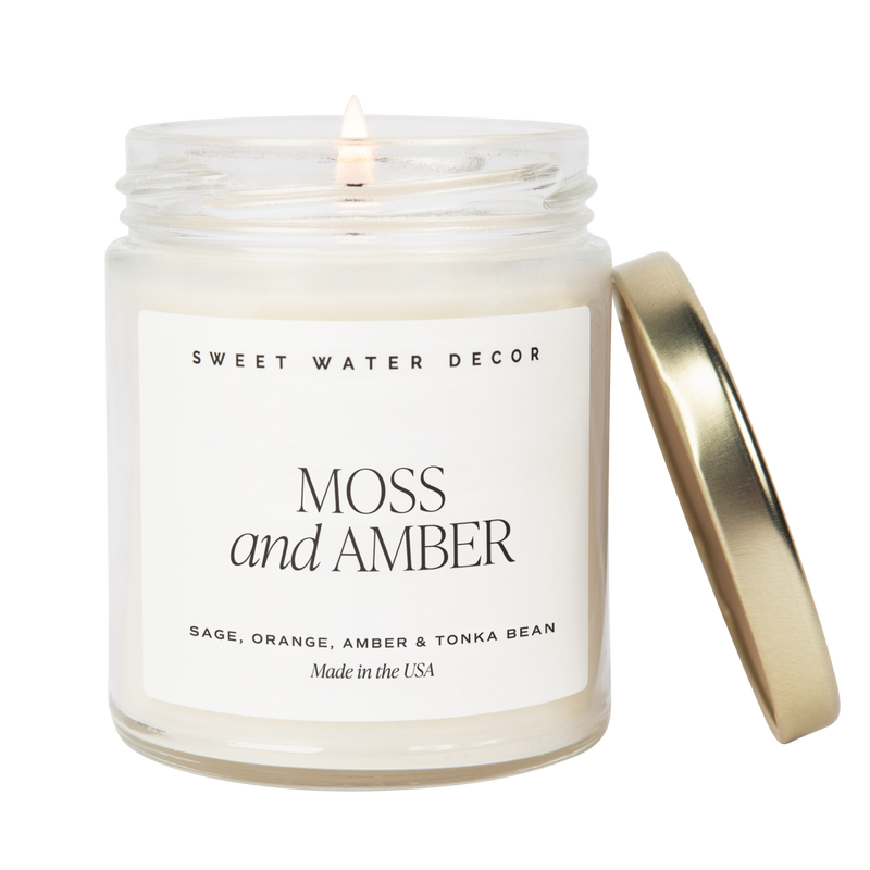 Moss and Amber Soy Candle - Clear Jar - 9 oz