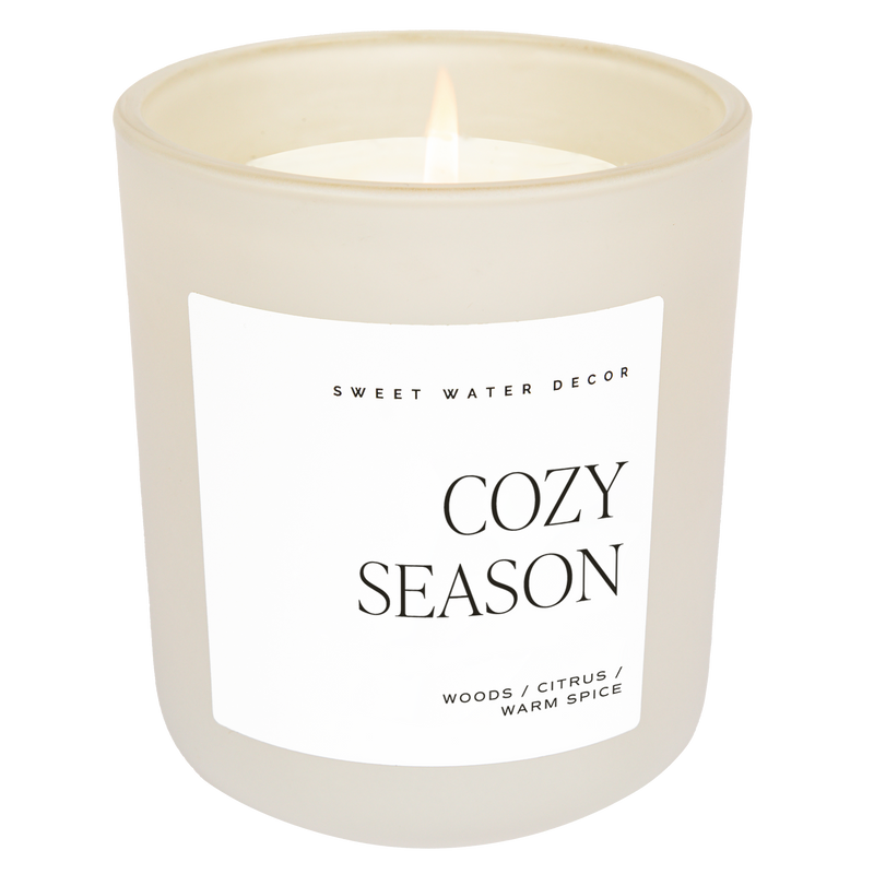 Cozy Season Soy Candle - Tan Matte Jar - 15 oz