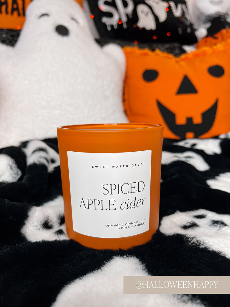 Spiced Apple Cider Soy Candle - Orange Matte Jar - 15 oz