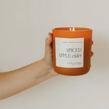 Spiced Apple Cider Soy Candle - Orange Matte Jar - 15 oz