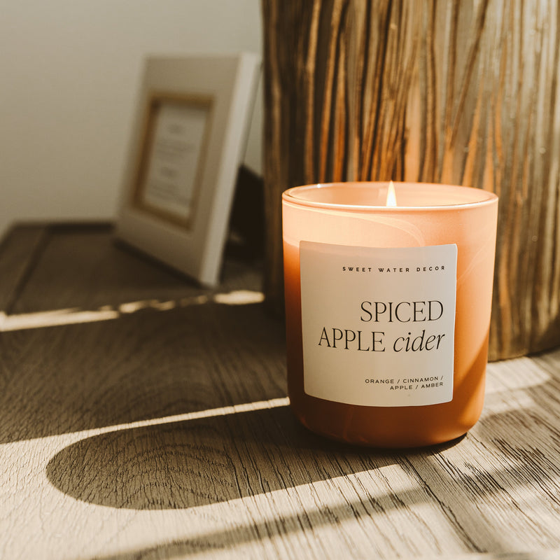 Spiced Apple Cider Soy Candle - Orange Matte Jar - 15 oz