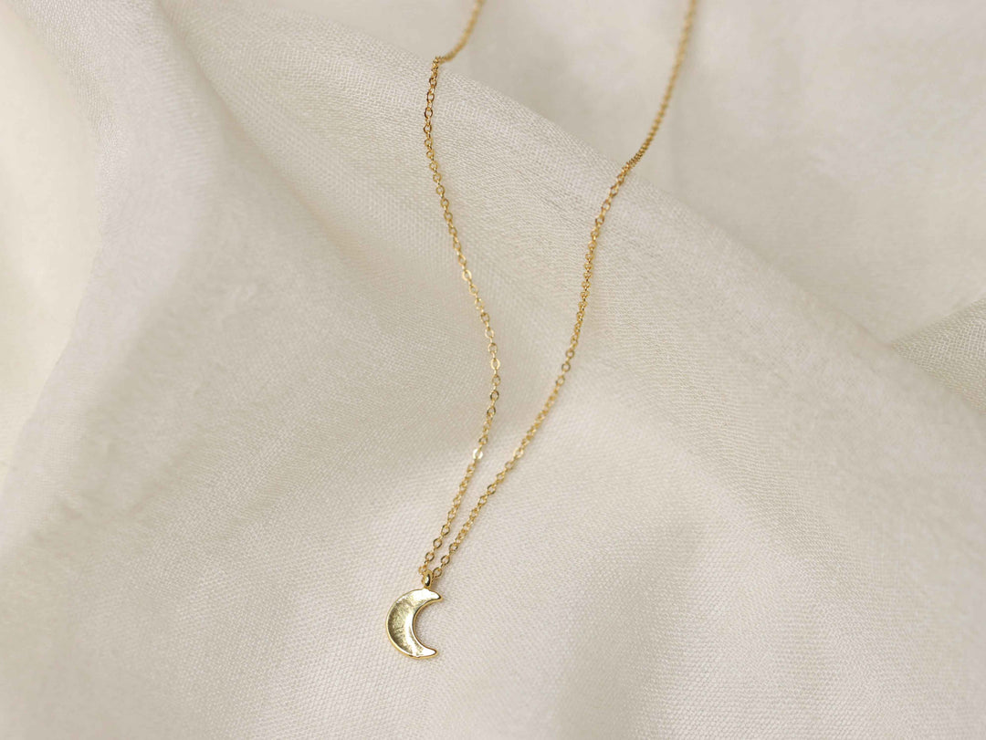 Crescent Moon Necklace - Gold Fill