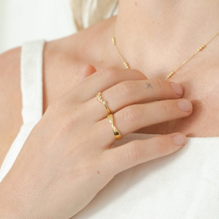 Cher Tiara Crown Gold Nested Ring
