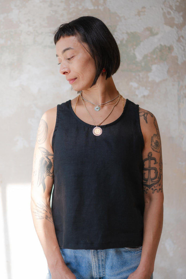 Classic Tank (Updated) in Black Linen
