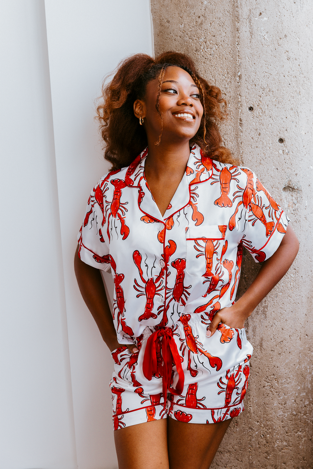 Coastal Crustacean Satin Pajamas