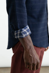 Cole Slim Shirt / Navy Blanket Stripe