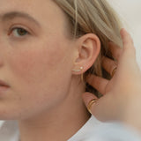 Daphne Cluster CZ Gold Stud Earrings