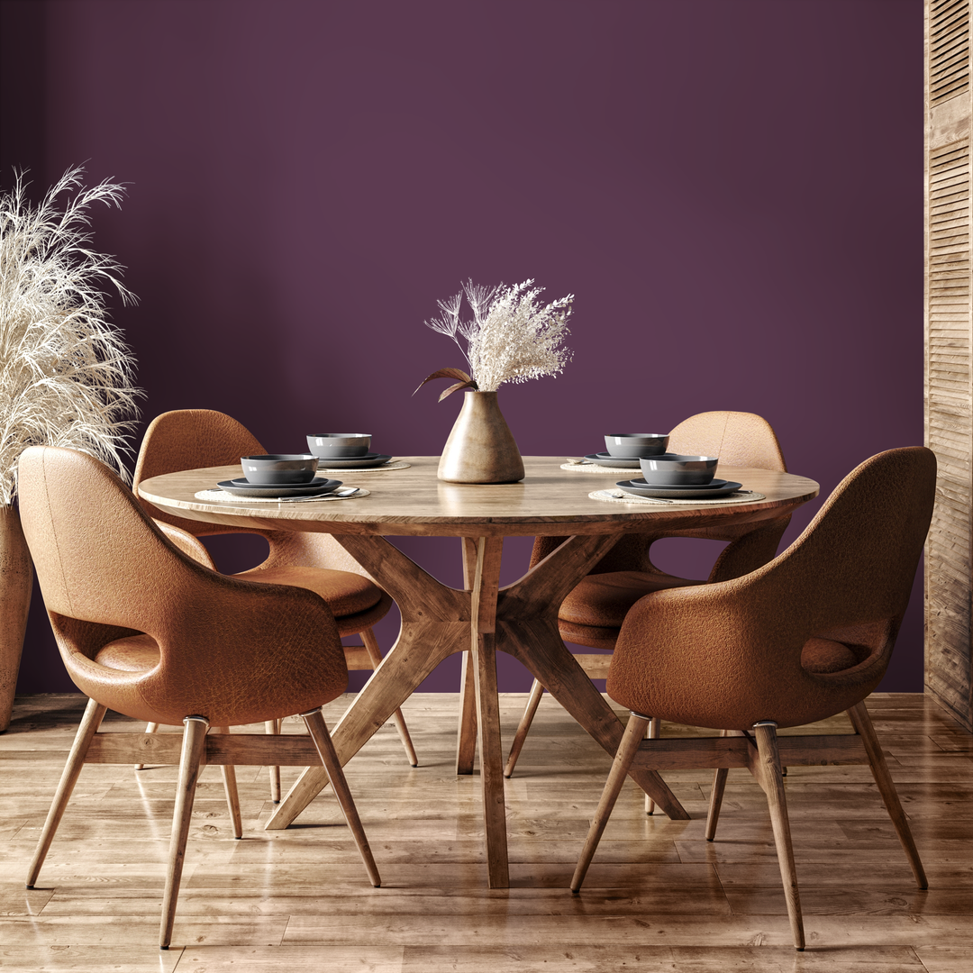 Solid Color Wallpaper in a Deep Grape Purple - D448