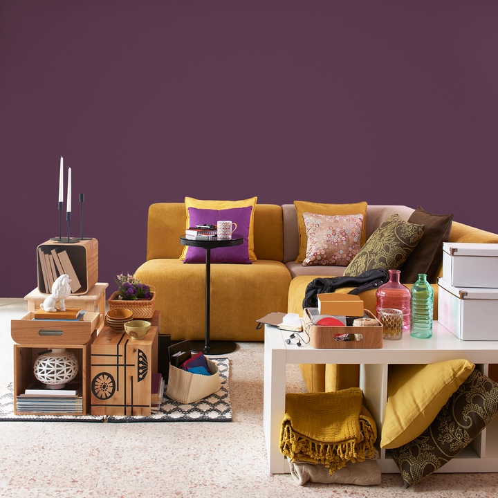 Solid Color Wallpaper in a Deep Grape Purple - D448
