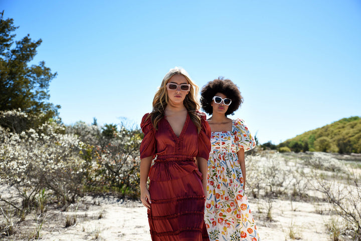 Flower Land Square Neck Cotton Midi Dress