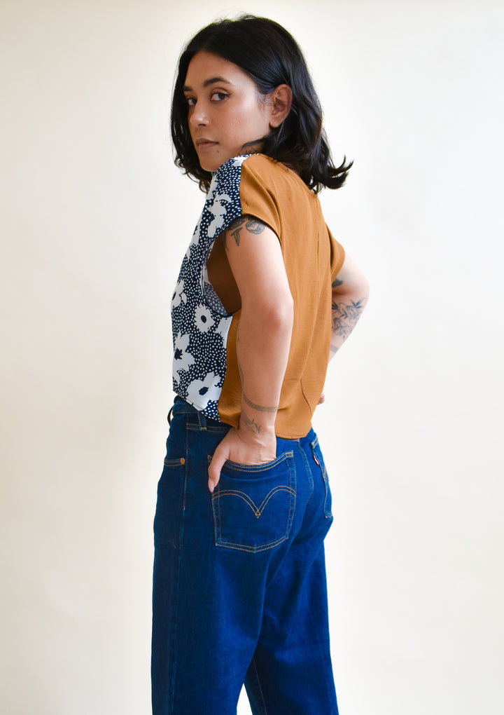 OOAK Fox Crop in Dotted Floral