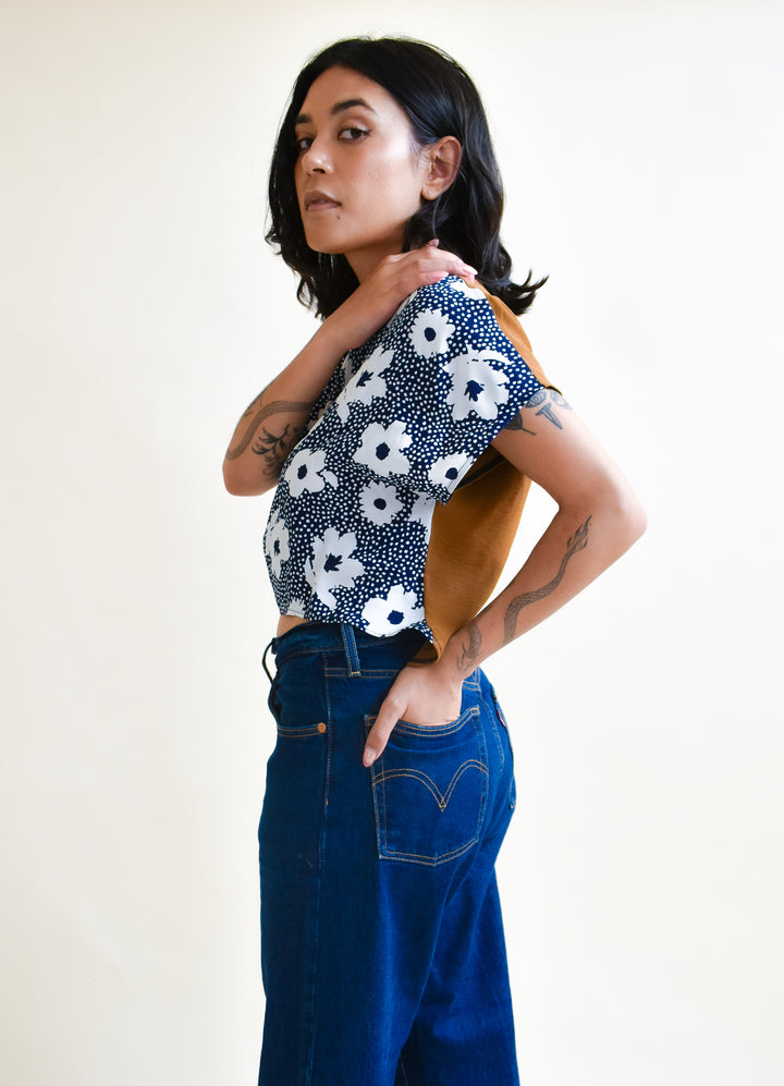 OOAK Fox Crop in Dotted Floral
