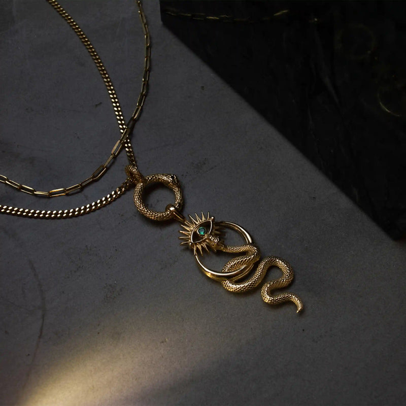 Crescent Snake Eye Necklace