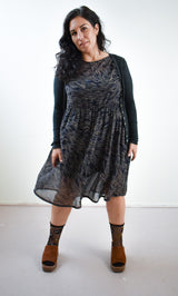 Florence Dress in Ultra Blue Geo Chiffon