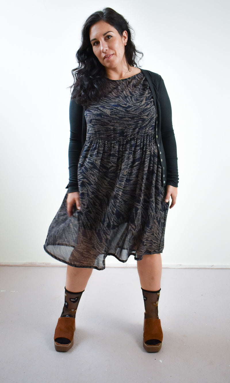 Florence Dress in Ultra Blue Geo Chiffon