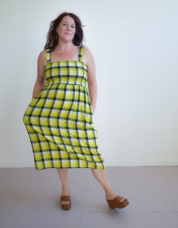 Leah in Bumblebee Checker