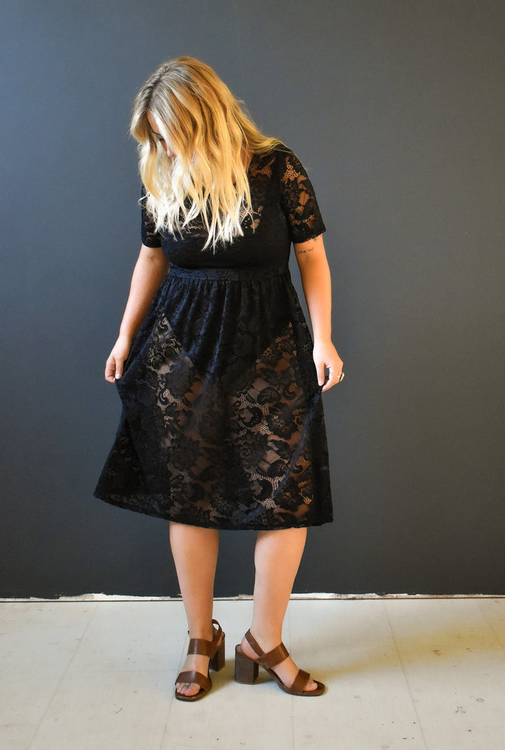 Megumi Dress in Black Lace