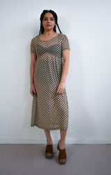 Megumi Dress in Brown Checker