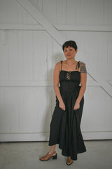 Tie Up Black Dress