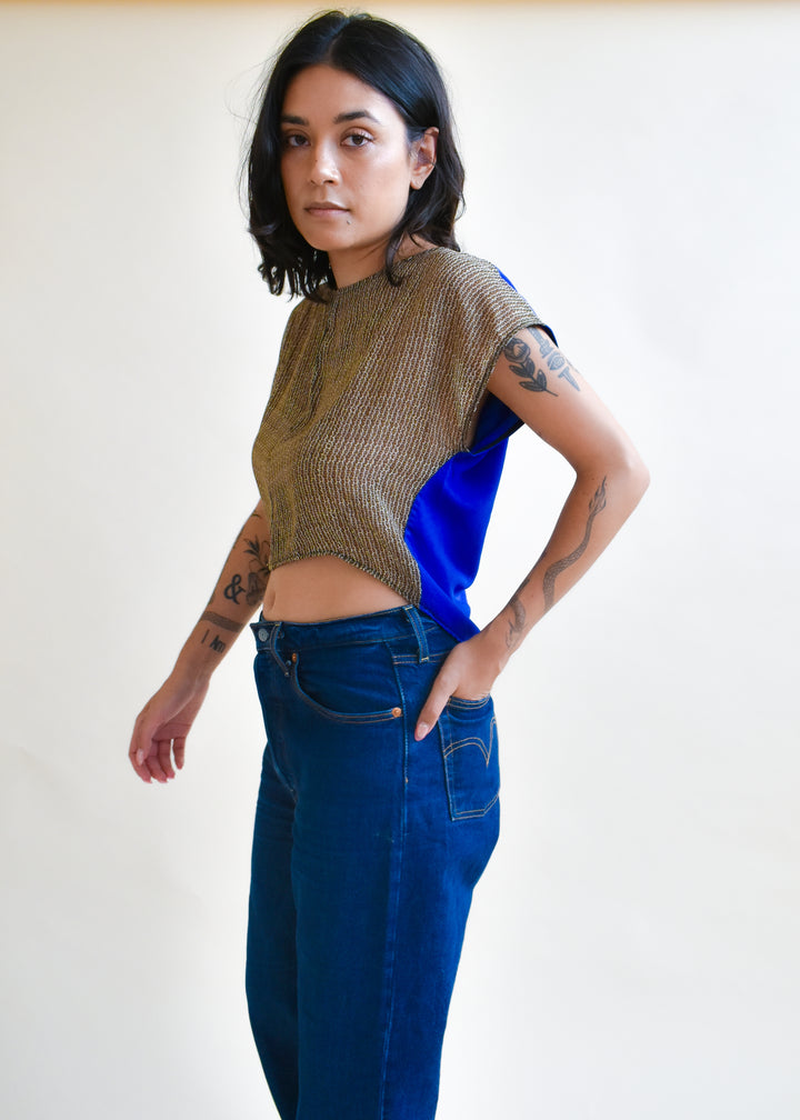 OOAK Fox Crop in Etched Silk Chiffon