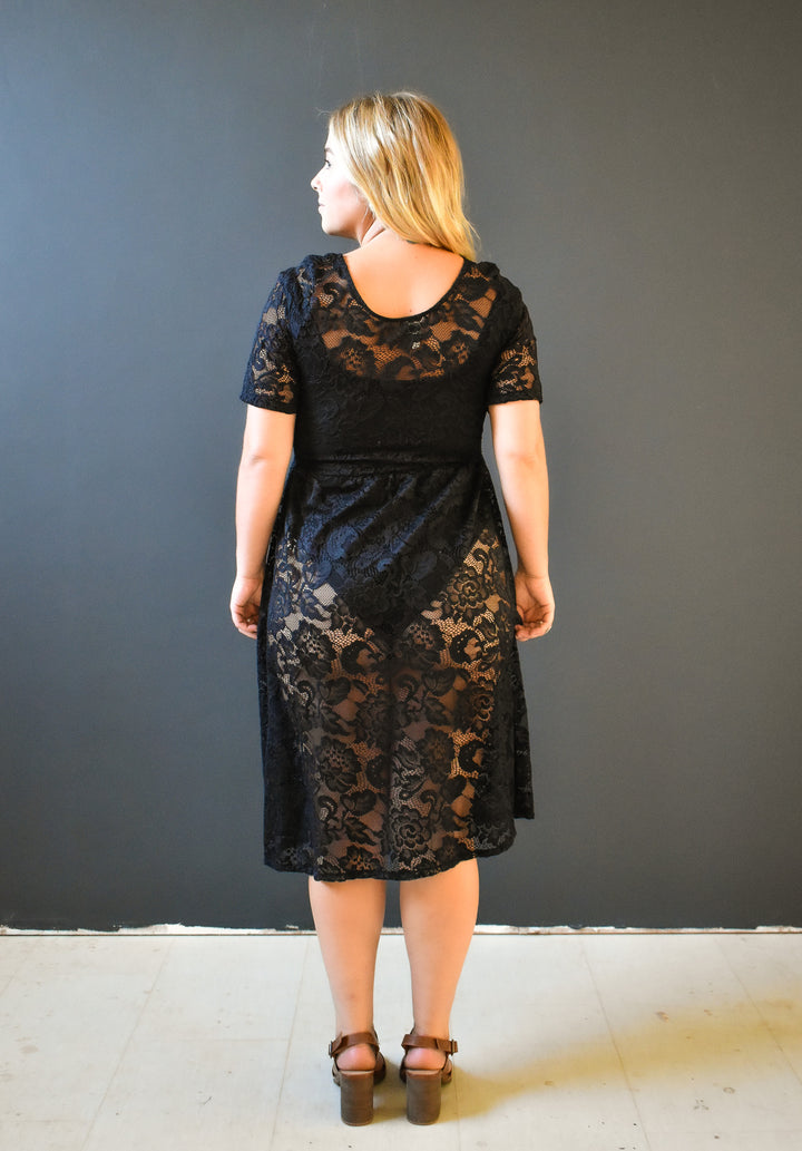 Megumi Dress in Black Lace