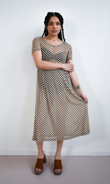 Megumi Dress in Brown Checker