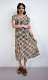 Megumi Dress in Brown Checker