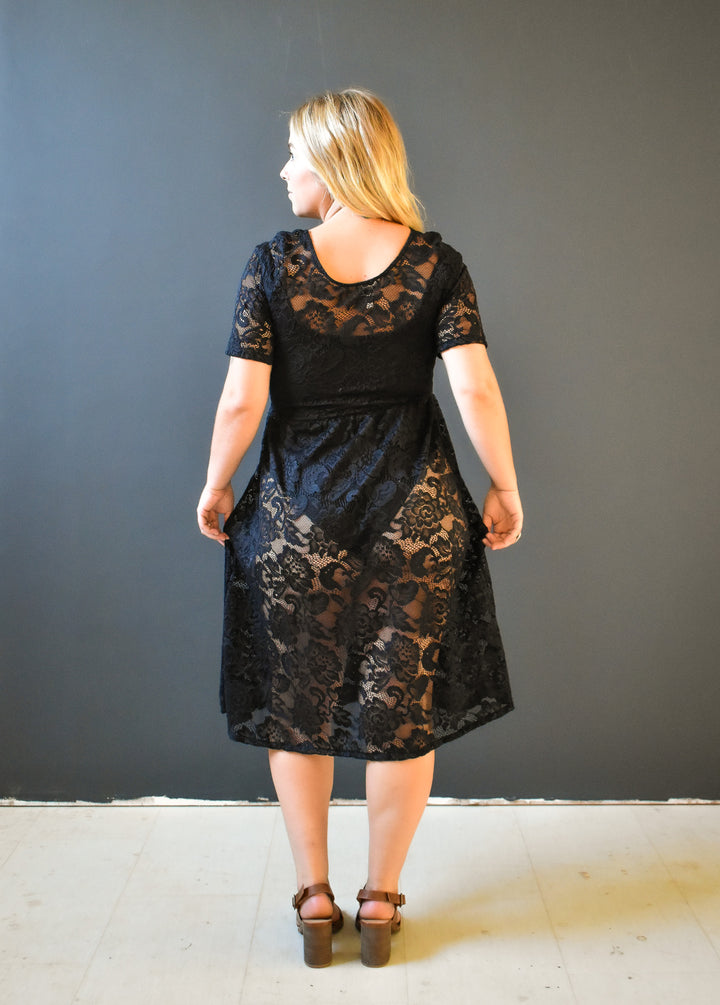 Megumi Dress in Black Lace