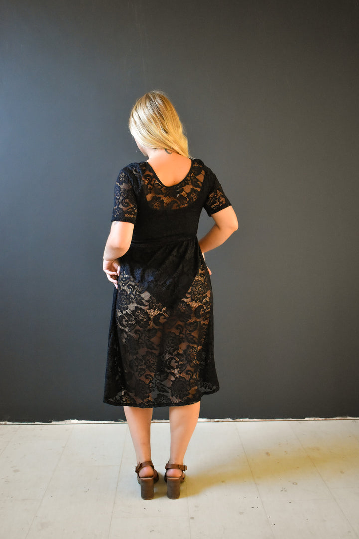 Megumi Dress in Black Lace