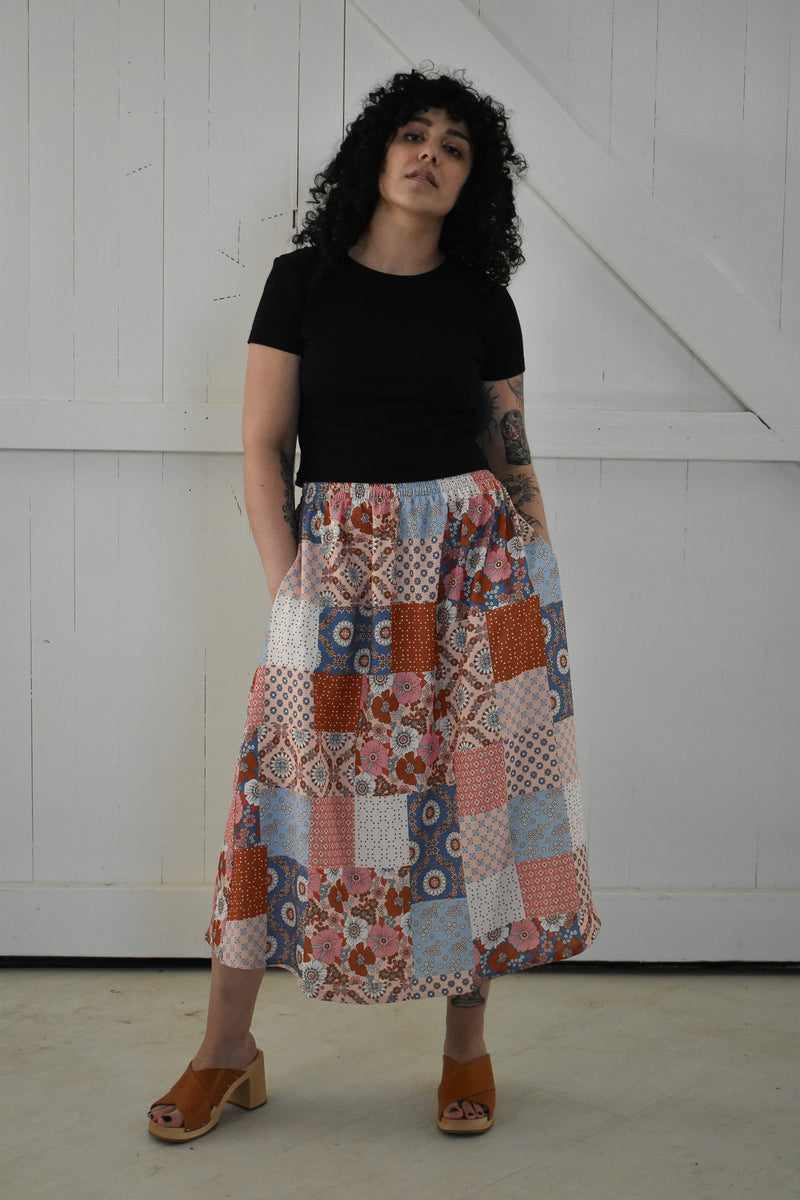 Eva Midi Skirt in Patchwork