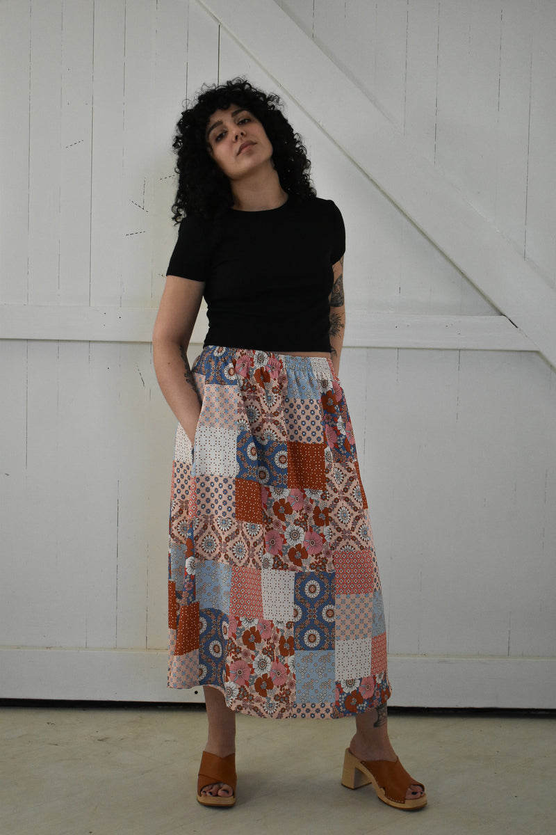 Eva Midi Skirt in Patchwork
