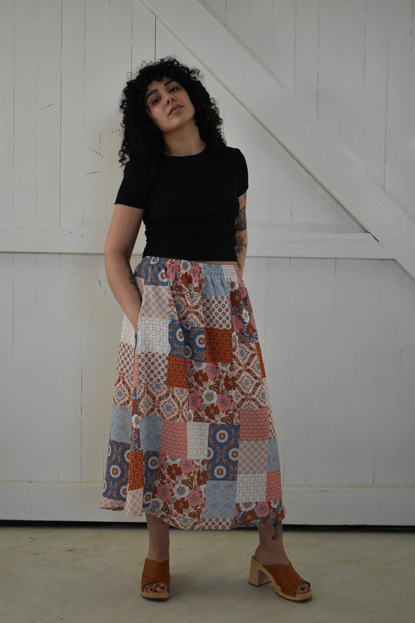Eva Midi Skirt in Patchwork