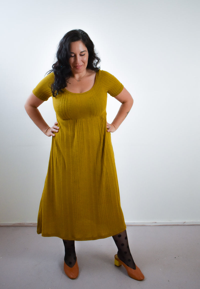 Megumi Dress in Cardamom Turmeric Rib