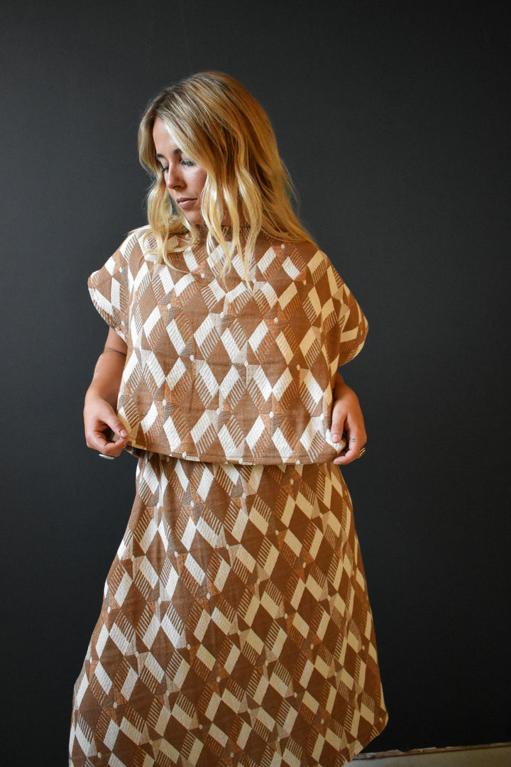 Quilted Flounce Crop