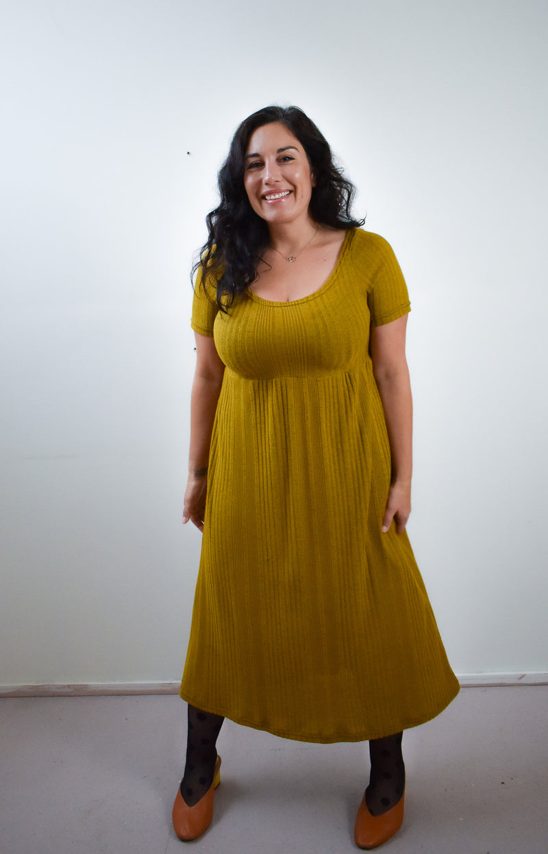Megumi Dress in Cardamom Turmeric Rib