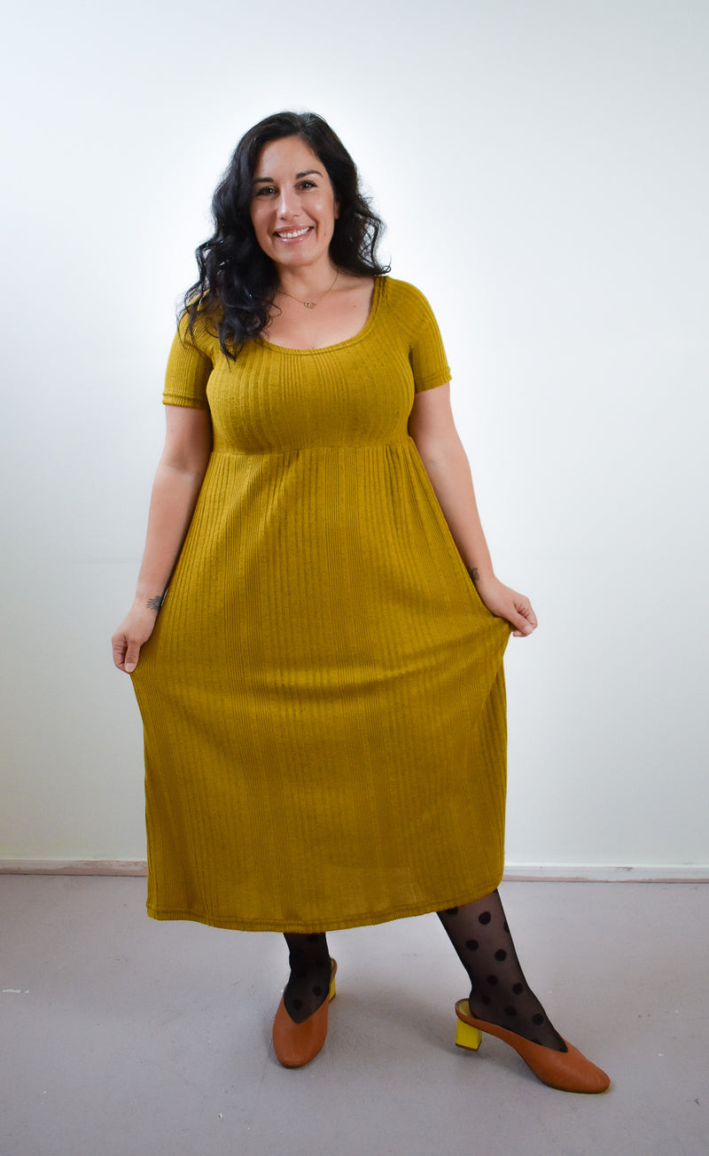 Megumi Dress in Cardamom Turmeric Rib