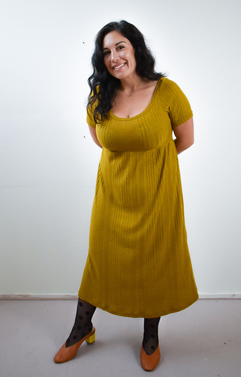 Megumi Dress in Cardamom Turmeric Rib