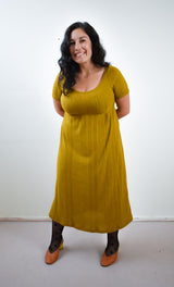Megumi Dress in Cardamom Turmeric Rib