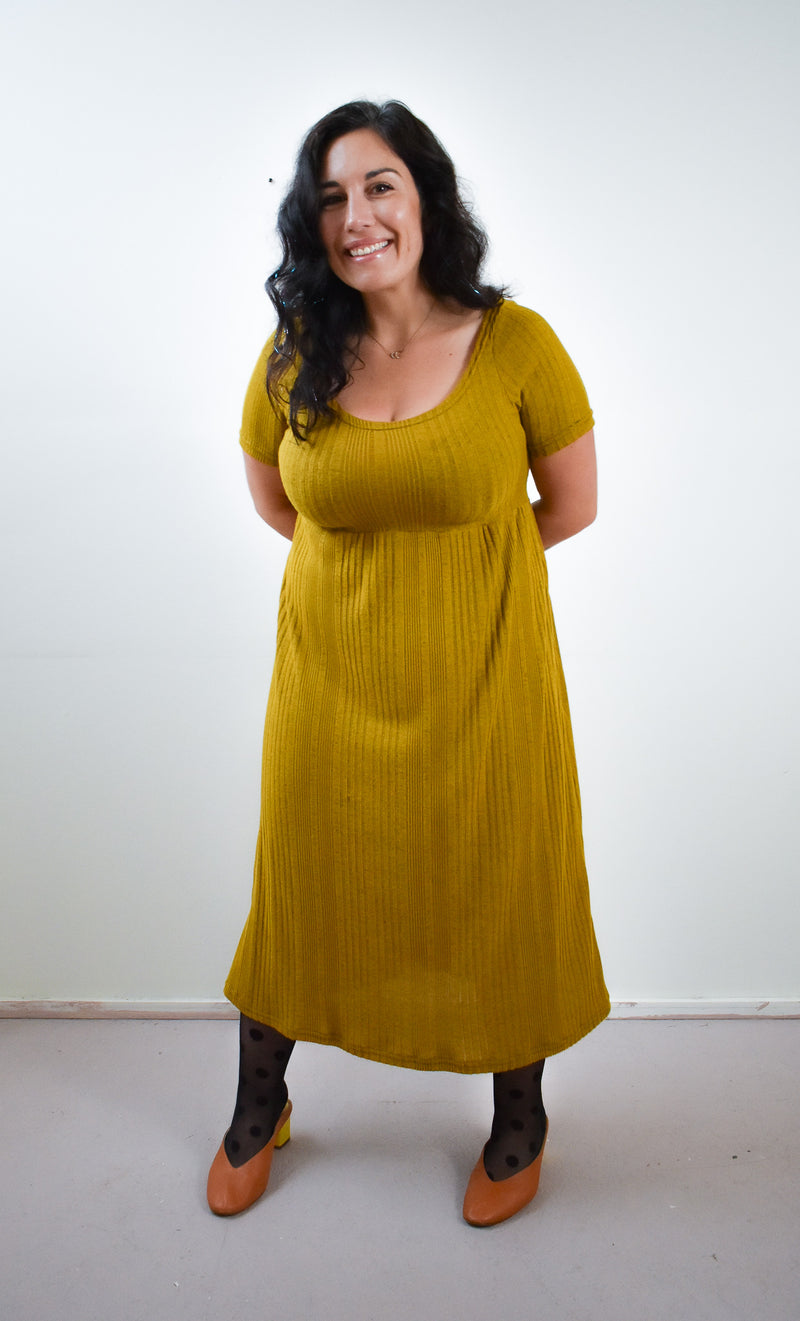 Megumi Dress in Cardamom Turmeric Rib