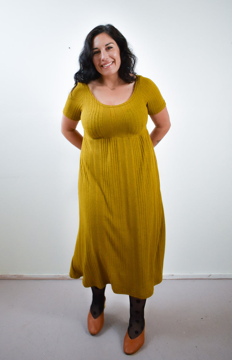 Megumi Dress in Cardamom Turmeric Rib