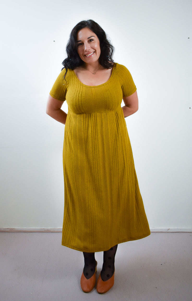 Megumi Dress in Cardamom Turmeric Rib