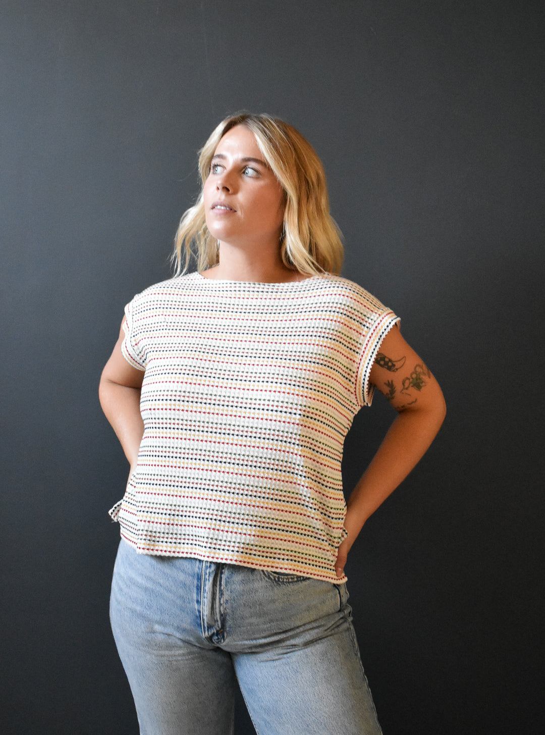 Ellen Cap Sleeve in Confetti