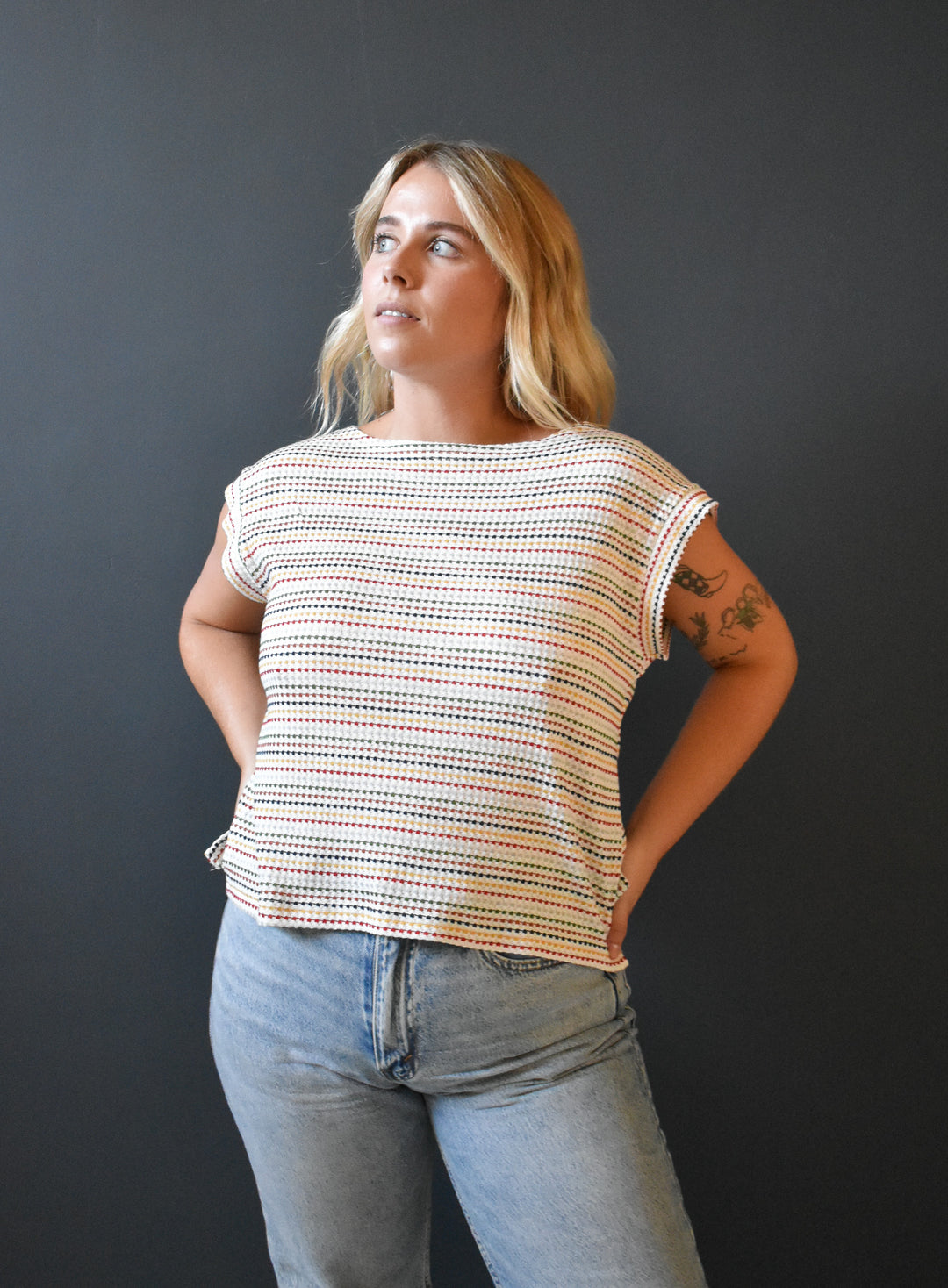 Ellen Cap Sleeve in Confetti