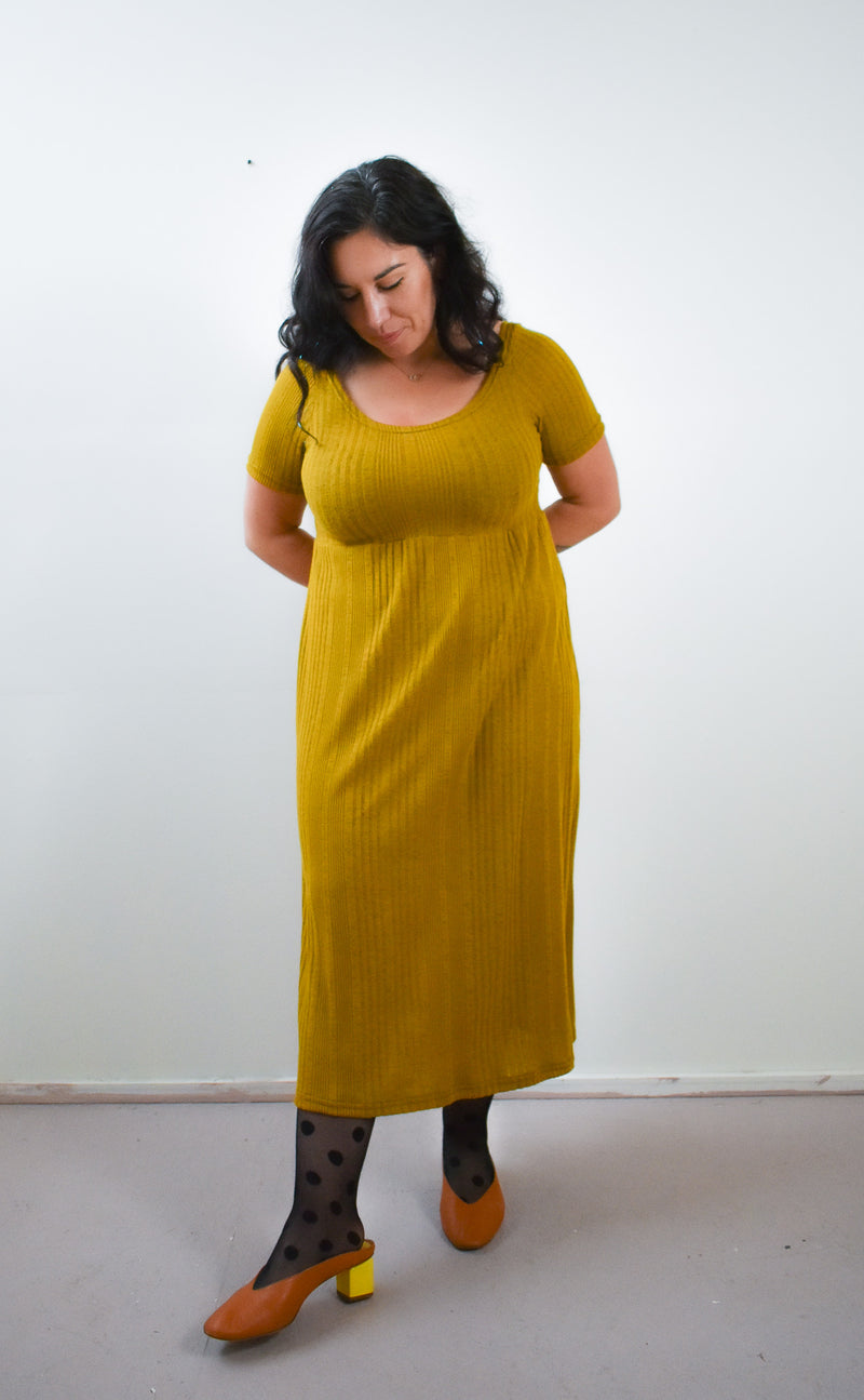 Megumi Dress in Cardamom Turmeric Rib
