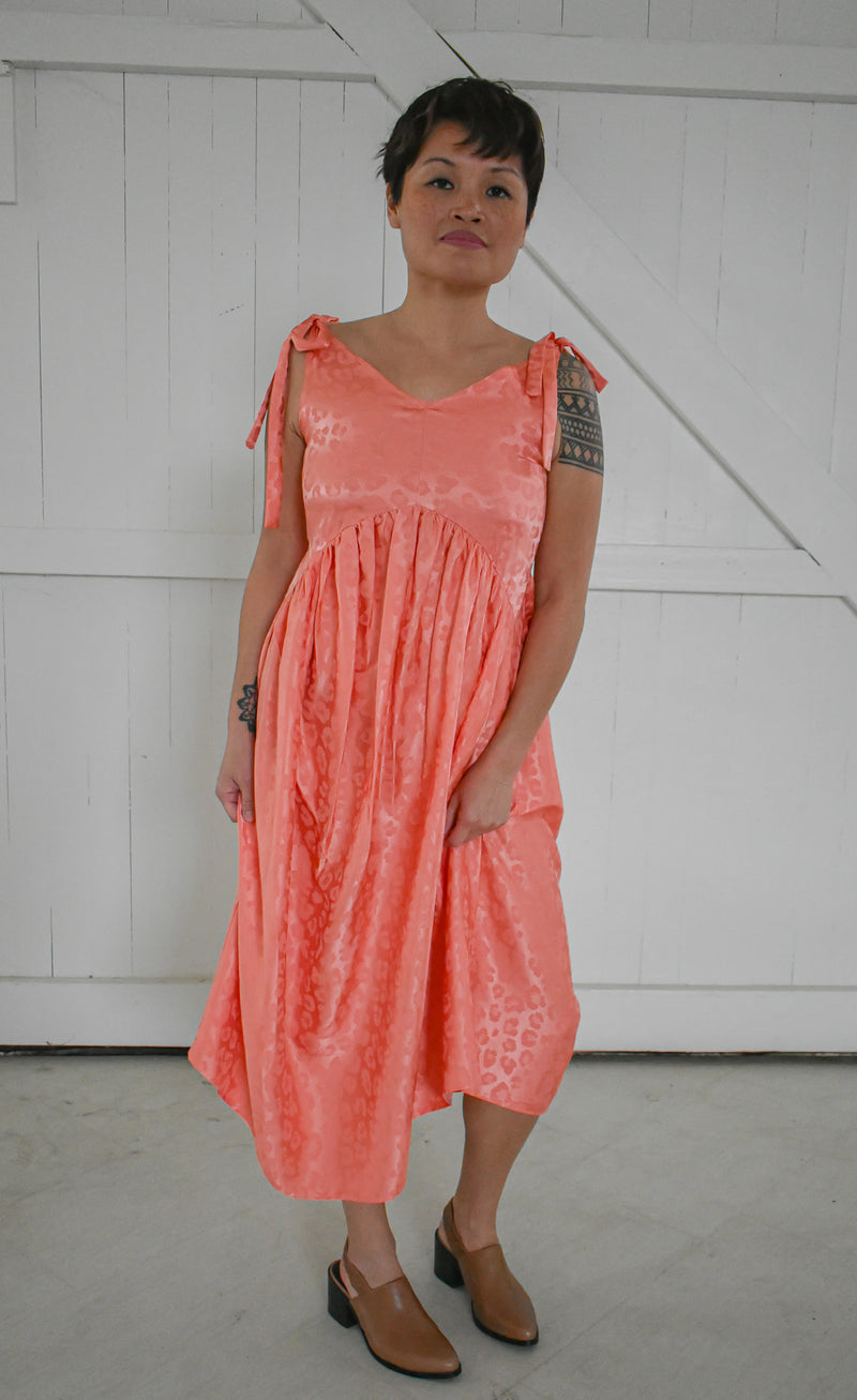 Aisley Dress in Coral Leopard